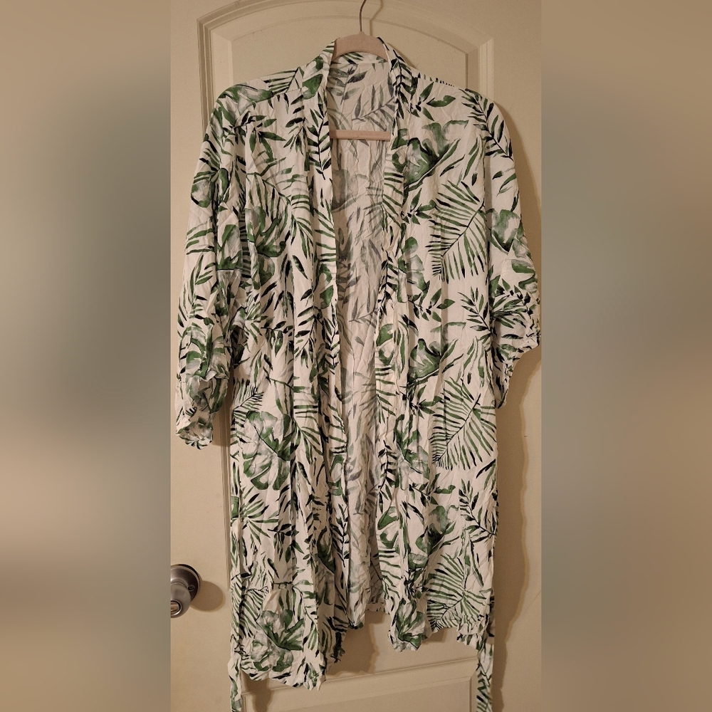Cardigan kimono  cover up tropical‎ leaf size os
